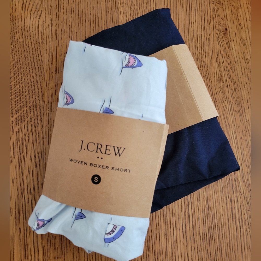 J. Crew Factory 2 pair woven Boxers - Sharks, Navy